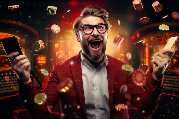 Dealer langsung dalam studio multi-kamera
